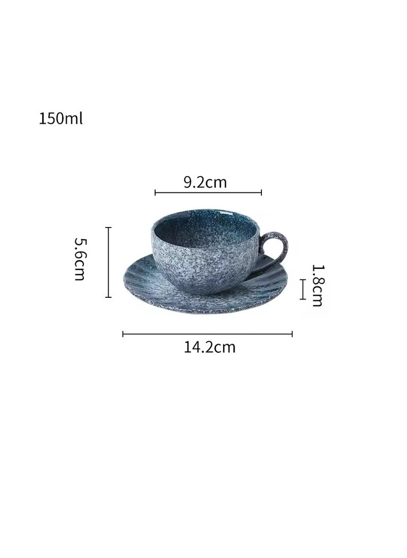 Generic - Blue-gray ceramic cup and saucer with an elegant and practical design. - Image 1