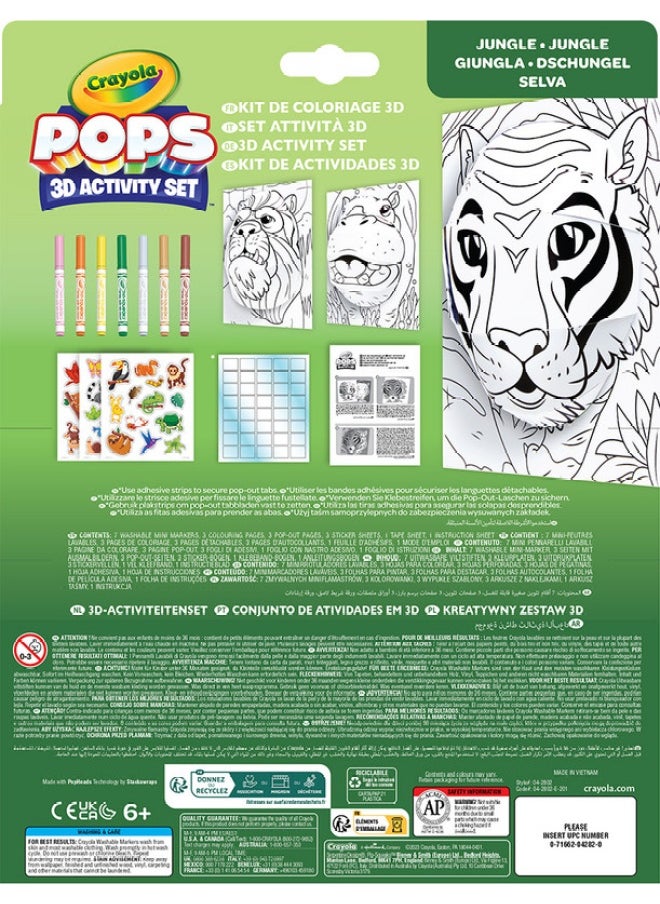Crayola - Color Pops, Colour in 3D, Jungle Themed Colouring and Buildable Page Game, Creative Activity for Children, Ages 6 and up, 04-2802 - Image 1