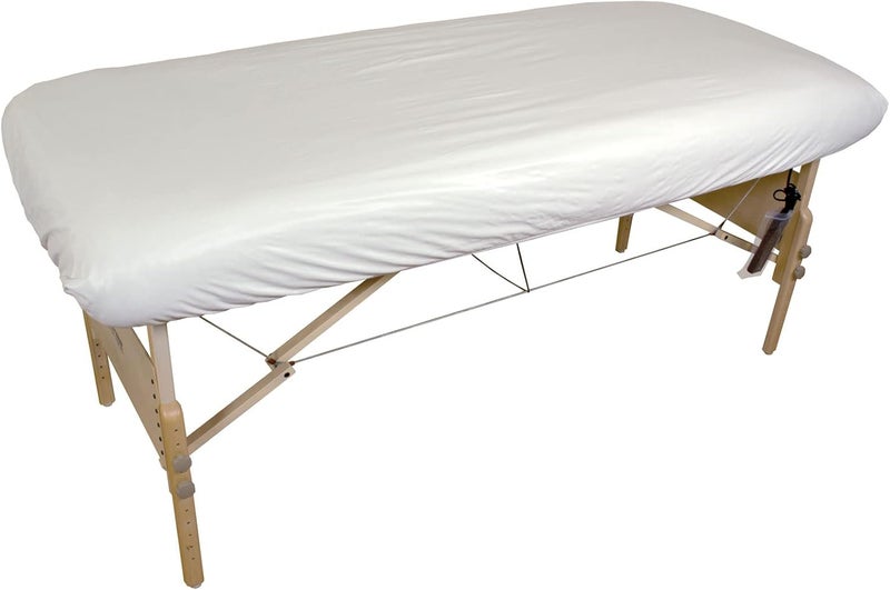 Body Linen Body Linen Protective Massage Table Cover  Reusable Massage Table Barrier with Wipe Clean Surface Waterproof PUL Material Machine Washable Protects Massage Table Warmer and Pad  1 Pack  White