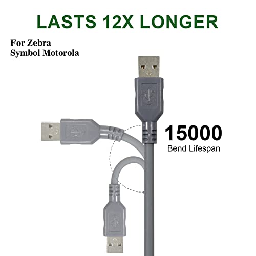 Sumicor USB Barcode Scanner Cable for Zebra Symbol Motorola LS2208 LS3008 LS9208 DS4208 DS6878 STB4278 Barcode Scanner (2m/6.56ft USB Port Straight) - Image 4