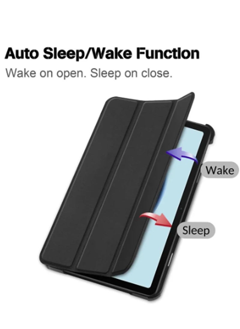 Arabest - Honor Pad X9 Case/Honor Pad X8 Pro Case for Anti Fall Stand Function Ultra Thin PU Leather Auto Wake/Sleep Tablet Case with Three Folding Holder (black) - Image 1