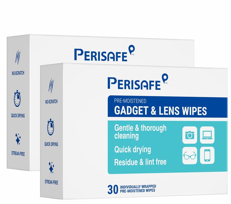 Perisafe Pre-Moistened Gadget & Lens Cleaning Wipes| Multi Purpose, On-The-Go Individually Packed | Cleaner for Spectacles, Sunglasses, Camera Lens, Binoculars & Goggles| Pack of 30 x 2 = 60 Wipes - Image 5