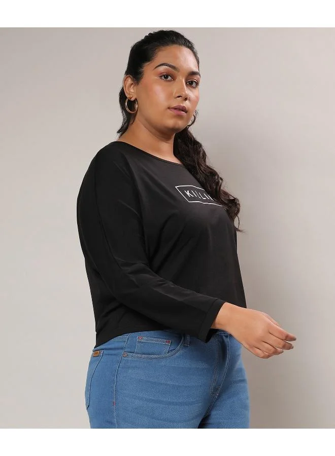 Instafab Plus Women's Midnight Black Killin' It Top