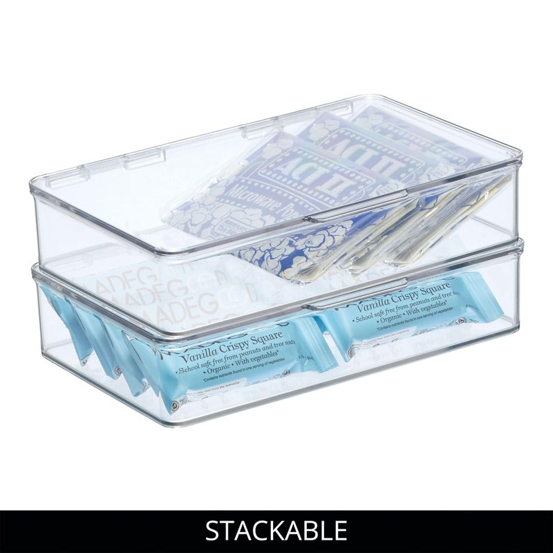 iDesign Kitchen Binz BPA-Free Plastic Stackable Organizer Box with Lid - 7.26" x 10.75" x 2.37", Clear - Image 3