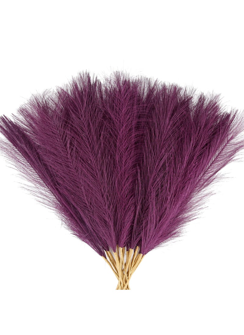 Acfruits Acfruits Dark Purple Pampas Grass Small 30 Pcs 17 Faux Pampas Grass Short Decor Pompas Grass Flower Arrangement and Vase Filler for Boho Home Wedding Decoration 