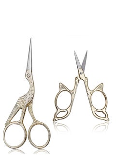 Y&D Embroidery Scissors, Classic Stork Gold Stainless Steel Sharp Tip Crane, and Butterfly Design DIY Tools, Sewing, Craft, ArtWork, Everyday Use  - Image 1