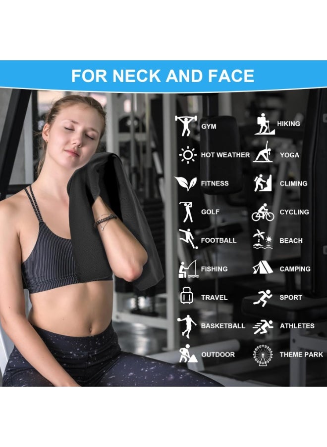 Neox 3PCS Neck Microfiber Ice Towel Soft And Breathable Cool Towel Suitable For Cooling Yoga Sports Golf Gym Camping Running Fitness Exercise And Other Activities Black 30*100cm  - Image 3