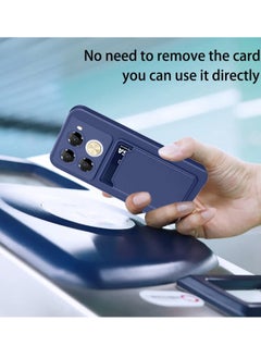 Wtech Silicone TPU With Card Holder Case Cover For Infinix Note 40 Pro 4G / 5G 2024 Navy Blue  - Image 3