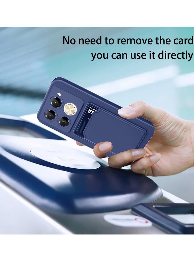 Wtech Silicone TPU With Card Holder Case Cover For Infinix Note 40 Pro 4G / 5G 2024 Navy Blue - Image 3
