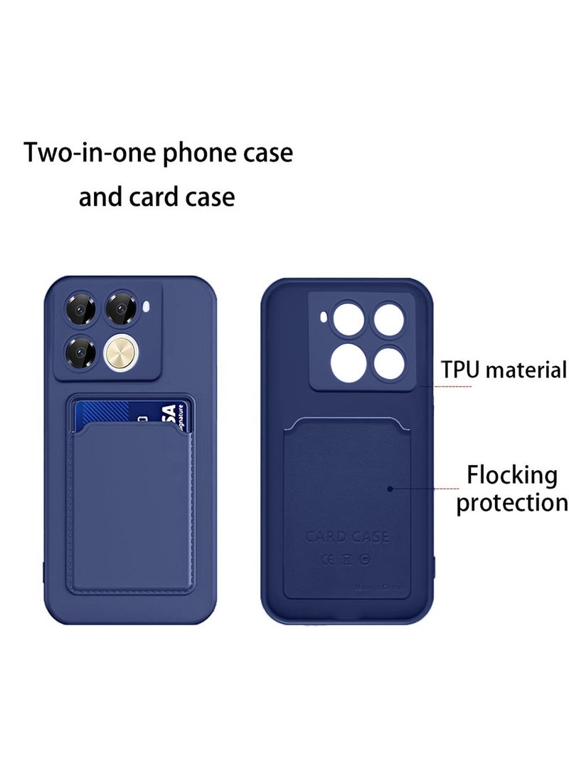 Wtech Silicone TPU With Card Holder Case Cover For Infinix Note 40 Pro 4G / 5G 2024 Navy Blue - Image 4