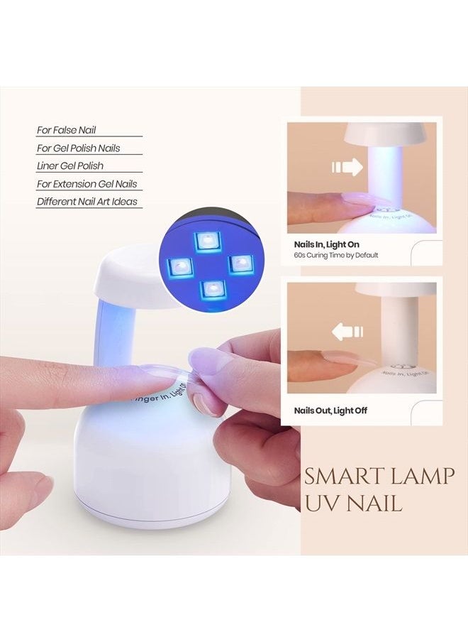 beetles Gel Polish Beetles Gel Nail Kit Easy Nail Extension Set 5 In 1 Nail Glue Gel Base Coat with Pre shaped Medium Coffin Soft Gel Nail Tips and Led Nail Lamp Acrylic Nail Clipper for Nail Art Diy Home Manicure  - Image 4