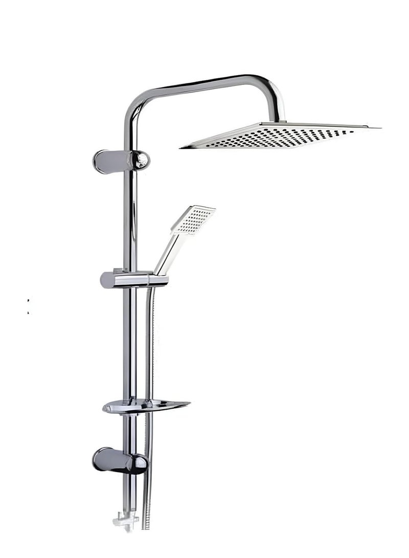 Chrome Adjustable Overhead and Handheld Shower Set – Modern Dual Head Shower System