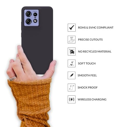 SPRIG Compatible with Moto Edge 50 Pro Premium SilkTone Back Cover Drop Tested Shock Proof Mobile Case for Men, Women, Boys and Girls with Camera Protection (Charcoal Grey) - Image 4