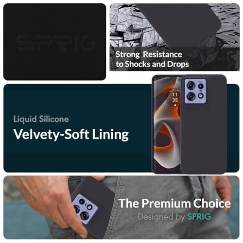 SPRIG Compatible with Moto Edge 50 Pro Premium SilkTone Back Cover Drop Tested Shock Proof Mobile Case for Men, Women, Boys and Girls with Camera Protection (Charcoal Grey) - Image 2
