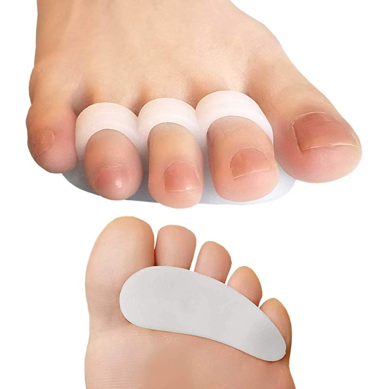 Chiroplax Hammer Toe Cushions Pads Temporary Straightener Corrector Overlapping Relief Separator Crest Splint 4 Pack Size Medium White