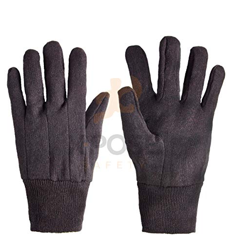 Xpose Safety Protective Work Gloves - 12 Pack For Industrial Labor, Home and Gardening Jersey Knit Cotton and Polyester Blend - 9oz Fleece - Men's Large - Brown - Image 1
