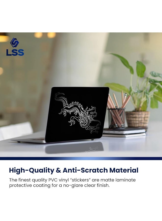 LSS Laptop 15 15.6 Skin Cover with Colorful Chinese Dragon Pattern for HP Dell Lenovo Apple Asus Acer Compaq - Fits 13.3" 14" 15.6" 16" (2 Wrist Pads Free) - Image 4