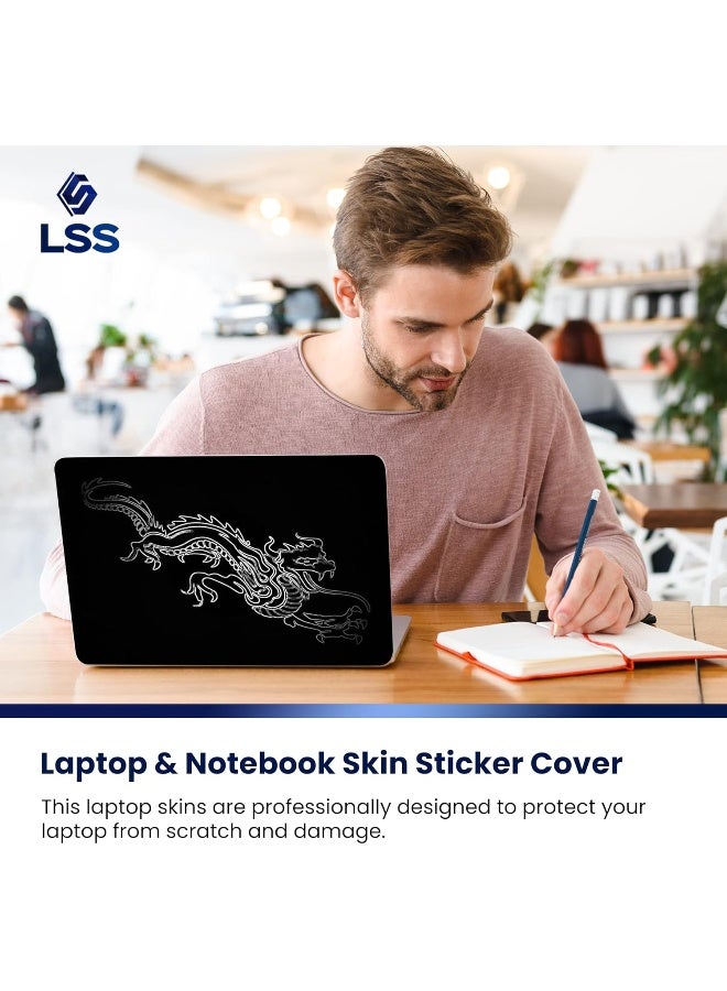 LSS Laptop 15 15.6 Skin Cover with Colorful Chinese Dragon Pattern for HP Dell Lenovo Apple Asus Acer Compaq - Fits 13.3" 14" 15.6" 16" (2 Wrist Pads Free) - Image 5