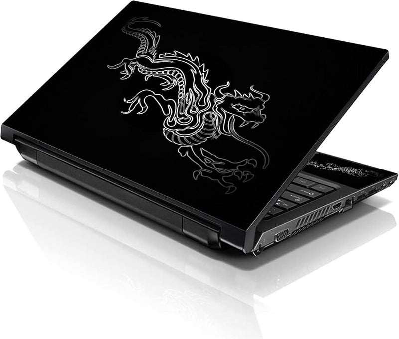 LSS Laptop 15 15.6 Skin Cover with Colorful Chinese Dragon Pattern for HP Dell Lenovo Apple Asus Acer Compaq - Fits 13.3" 14" 15.6" 16" (2 Wrist Pads Free) - Image 1