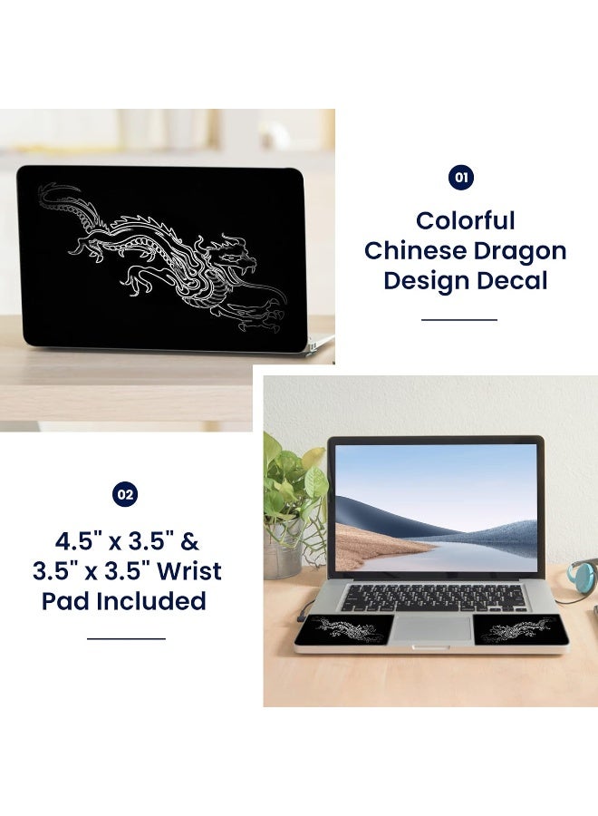 LSS Laptop 15 15.6 Skin Cover with Colorful Chinese Dragon Pattern for HP Dell Lenovo Apple Asus Acer Compaq - Fits 13.3" 14" 15.6" 16" (2 Wrist Pads Free) - Image 2