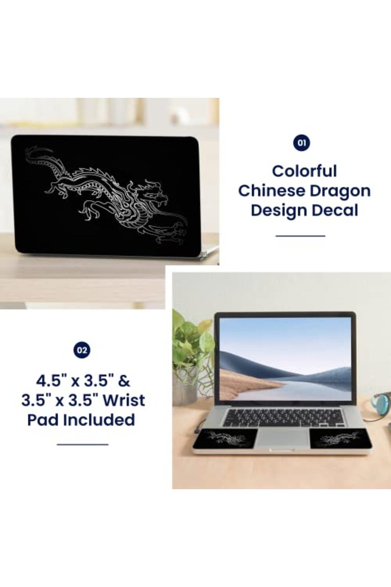 LSS Laptop 15 15.6 Skin Cover with Colorful Chinese Dragon Pattern for HP Dell Lenovo Apple Asus Acer Compaq - Fits 13.3" 14" 15.6" 16" (2 Wrist Pads Free) - Image 2