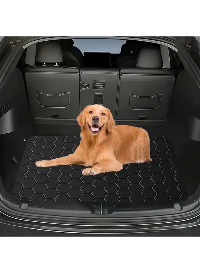 1 Pack Heavy Duty Non Slip Trunk Liner for Luxury Cars SUVs Sedans Premium Vehicles Black Easy to Clean Surface with Hexagon Pattern Interior Protection Car Boot Mat - Image 5