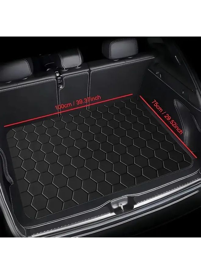 1 Pack Heavy Duty Non Slip Trunk Liner for Luxury Cars SUVs Sedans Premium Vehicles Black Easy to Clean Surface with Hexagon Pattern Interior Protection Car Boot Mat - Image 2