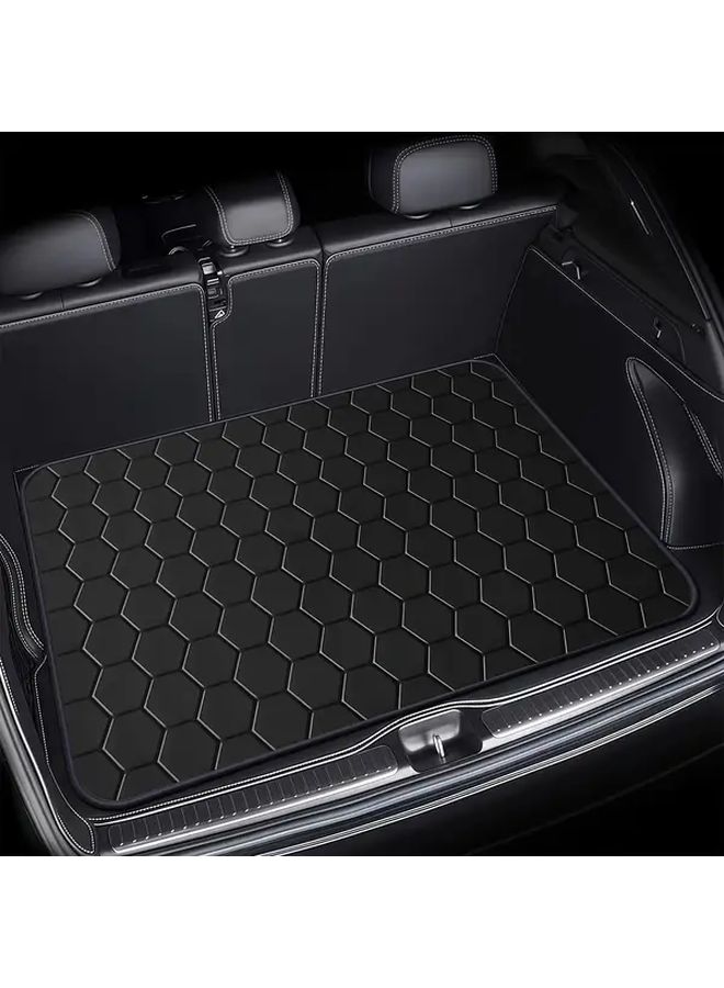 1 Pack Heavy Duty Non Slip Trunk Liner for Luxury Cars SUVs Sedans Premium Vehicles Black Easy to Clean Surface with Hexagon Pattern Interior Protection Car Boot Mat - Image 4