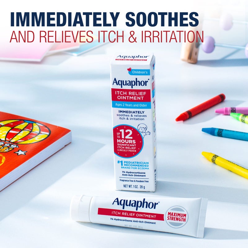 Aquaphor Children's Itch Relief Ointment, 1% Hydrocortisone Anti-Itch Ointment, 1 Oz Tube (Pack of 2) - Image 2