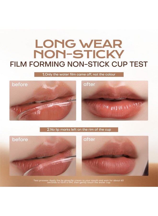 Mistine - Lip Gloss Thai Latte Long Lasting Lip Glaze Non-Sticky Lip Tint Gloss With 1% Peptide Glossy Finish G02 Coral Ice Drop 0.1 Fl Oz 1 Count - Image 1