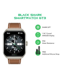 BLACK SHARK GT3 Smartwatch 1.96 AMOLED Display, 100+ Sports Modes, Up to 10-Day Battery, Bluetooth Calling With ENC & IP68 Water Resistant (Dual Strap) - Silver  - Image 1