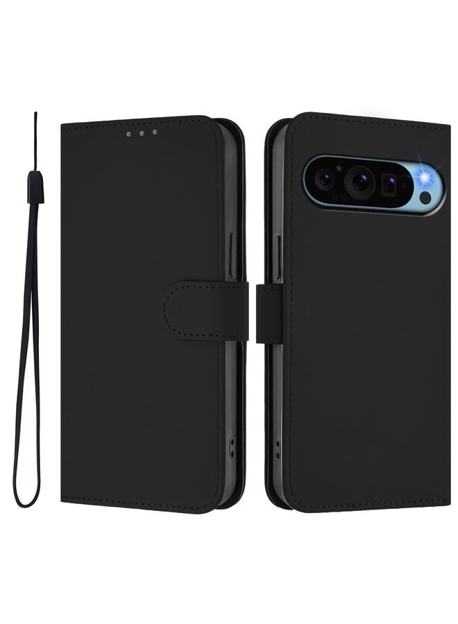 اس-توب جراب لهاتف Google Pixel 9 / Pixel 9 Pro مصنوع من الجلد بلون سادة مع حبل - Image 2