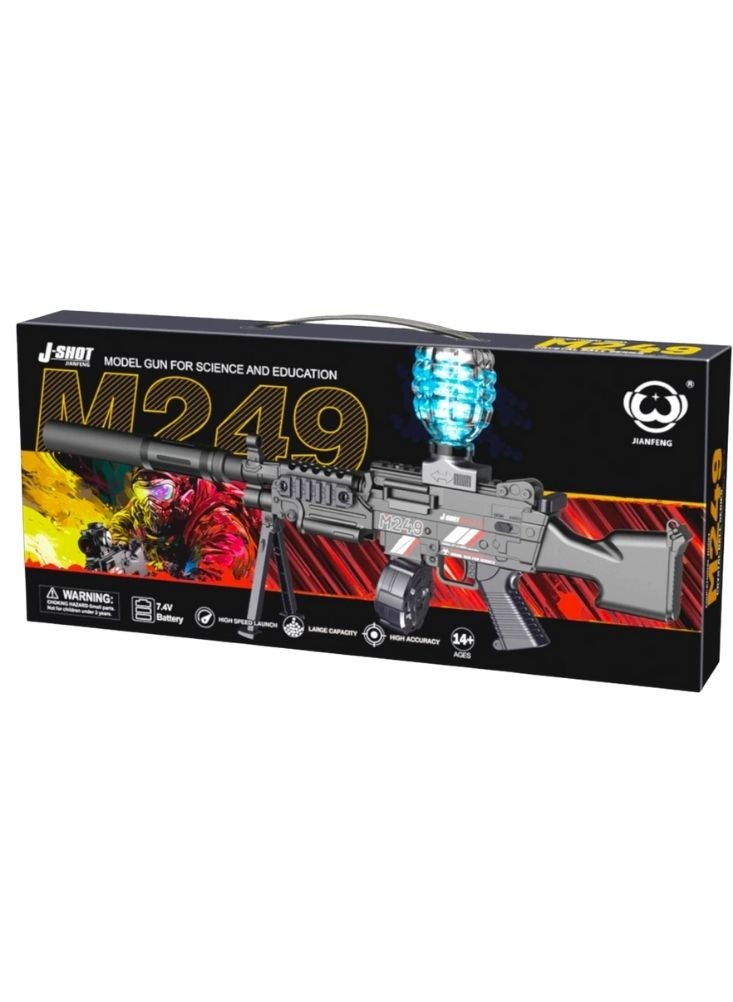 Premium Black Tactical Gel Blaster Toy Rifle with Blue Light Effect – Automatic Water Bead Shooting Gun for Action Play - Image 3