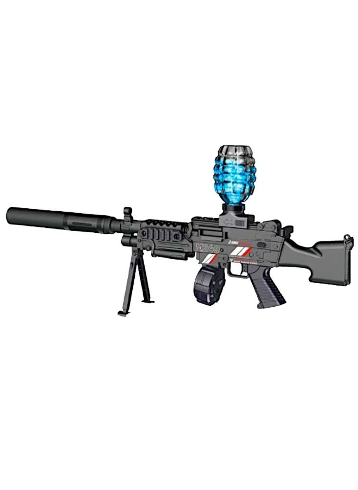 Premium Black Tactical Gel Blaster Toy Rifle with Blue Light Effect – Automatic Water Bead Shooting Gun for Action Play - Image 1