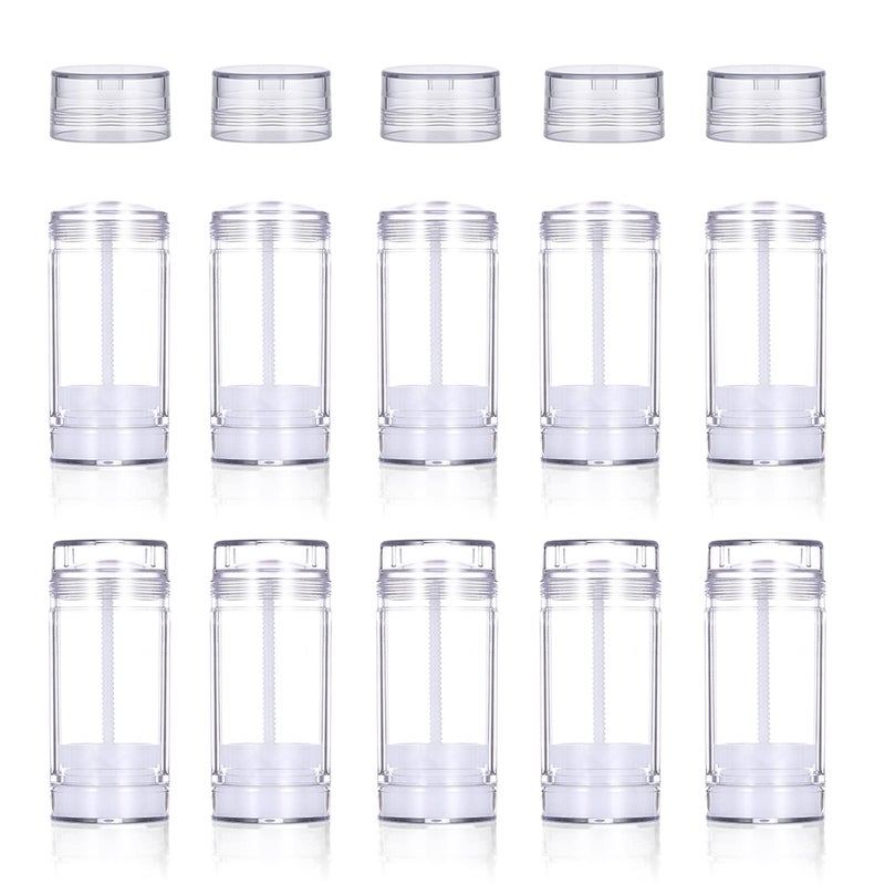 Cositina 15ml05oz Deodorant Containers Plastic Clear Twistup Bottom Filling Stick Refillable Deodorant Bottles Lip Balm Tubes for DIYTravel10 Pack