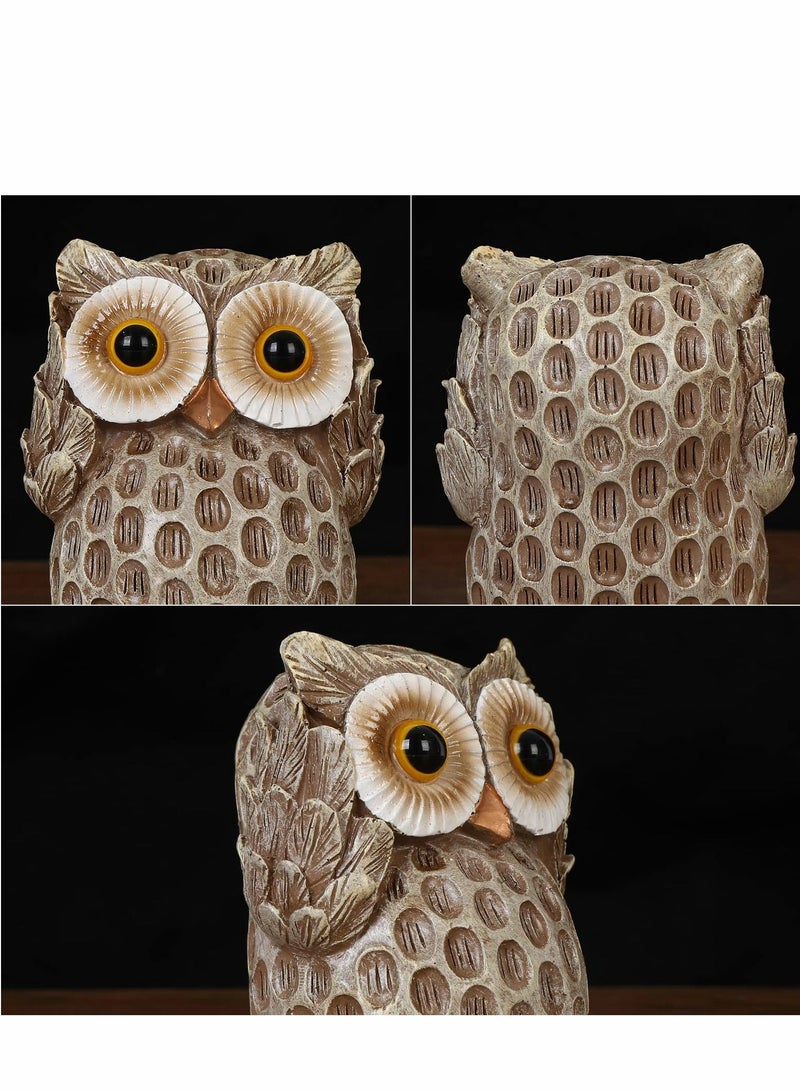 Excefore Set of 3 Owl Statues Home Décor, Cute Owl Figurines for Shelf, Living Room Bedroom Office Desktop, Bookshelf, Animal Sculptures Gifts,Small Decor Accents Items for Birds Lovers - Image 5