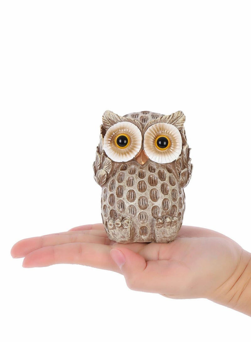 Excefore Set of 3 Owl Statues Home Décor, Cute Owl Figurines for Shelf, Living Room Bedroom Office Desktop, Bookshelf, Animal Sculptures Gifts,Small Decor Accents Items for Birds Lovers - Image 4
