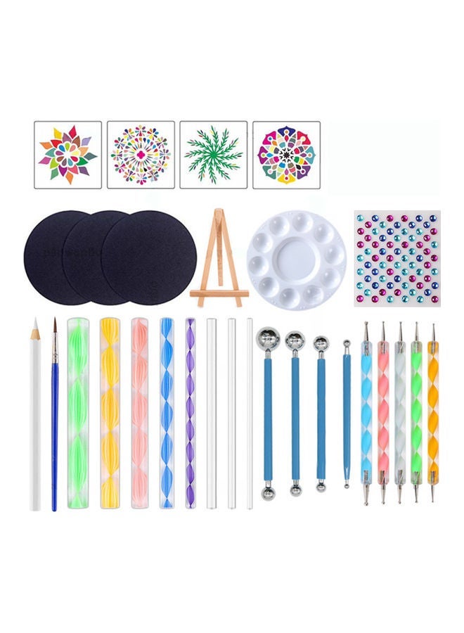 NIBEMINENT 37-Piece Mandala Painting Set Multicolour - Image 1