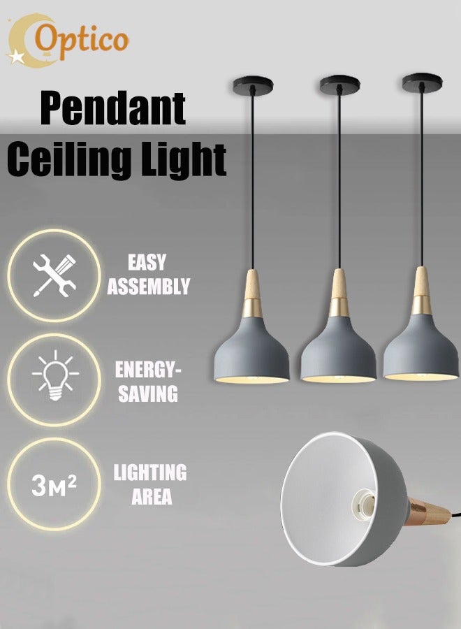 3pcs Pendant Ceiling Light with Bulbs Modern Macaron Nordic Hanging Ceiling Light with Adjustable Cord, Minimalist Pendant Lighting Adjustable Chandelier Decor Lamp for Dinning Room  - Image 1