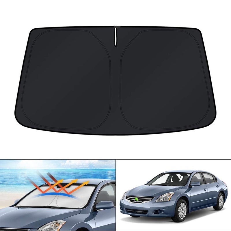 KUST Windshield Sun Shade for 2007 2008 2009 2010 2011 2012 Nissan Altima Accessories Custom Fit Sunshade Foldable Sun Visor Protector Blocks UV Rays Keep Your Car Cooler