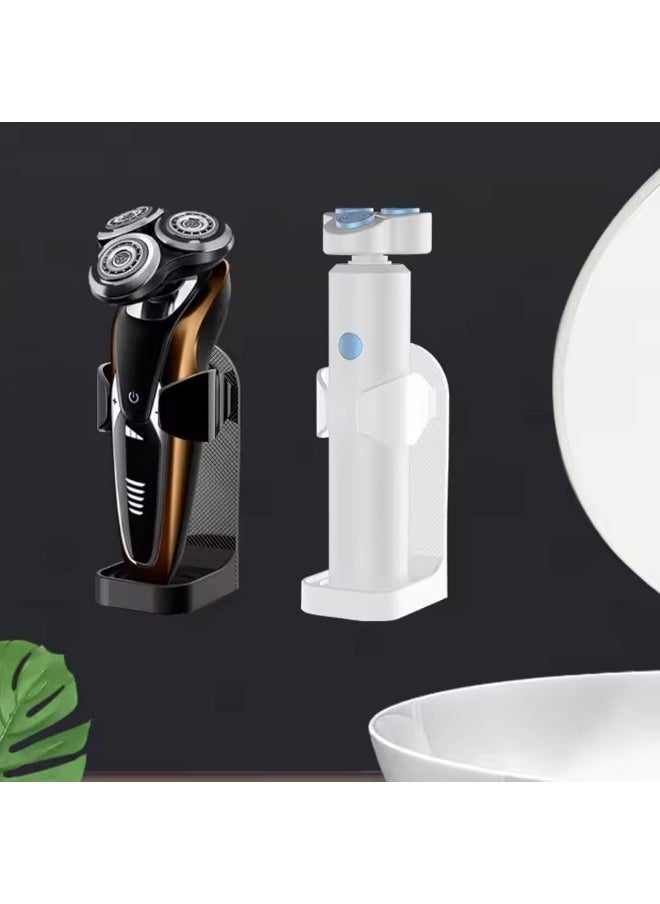 Zalcoon Zalcoon Adjustable Electric Shaver Holder Wall Mount, 3-Pack Nailless Glue Razor Holder, Electric Toothbrush Holder, White Bathroom Shower Electric Shaver Holder (Black)  - Image 2