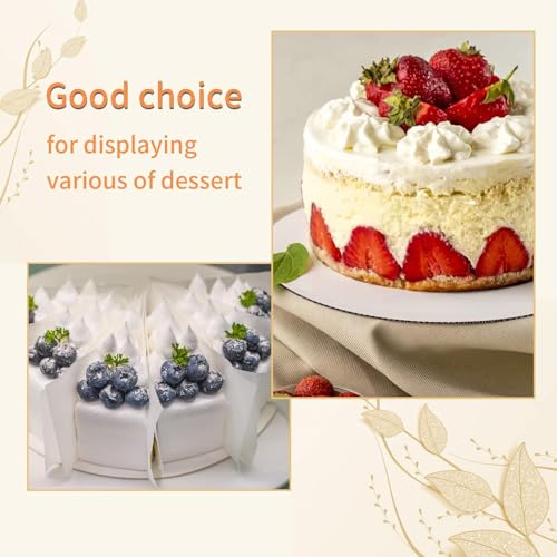 TrendyTrolley Round Cake Base Board |MDF Cardboard Disposable Cake Pizza Circle Scalloped Mate Silver Tart Decorating Base Stand|8 inch - 6 Pc - Round - Image 4