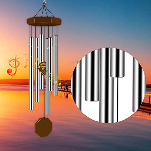tujol Wind Chimes for Outside, Wind Chimes Outdoor Deep Tone with 6 Tuned Tubes, Memorial Wind Chime for Garden, Patio and Home - Image 3