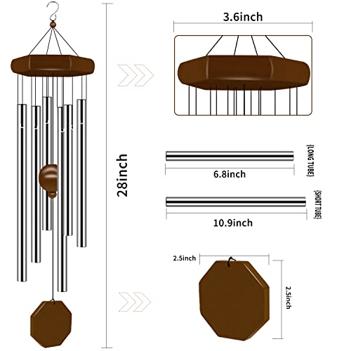 tujol Wind Chimes for Outside, Wind Chimes Outdoor Deep Tone with 6 Tuned Tubes, Memorial Wind Chime for Garden, Patio and Home - Image 2