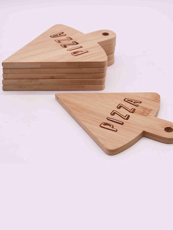 Cuisine Art 6-Pieces Bamboo Pizza Serving Platter Set - Image 3