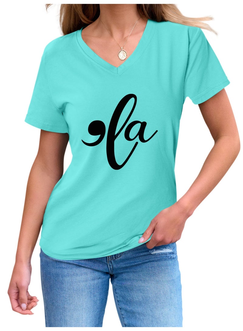 Women  V-Neck Cute Tee Shirts Tops - Image 2
