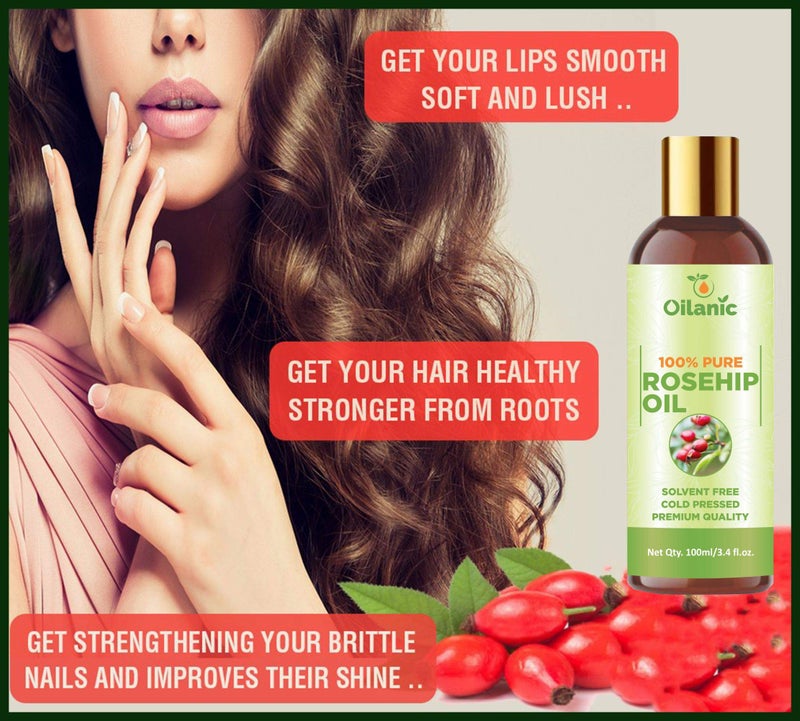 Oilanic 100% Pure & Natural Evening Primrose Oil & Rosehip Oil Combo pack of 2 bottles of 100 ml(200 ml) - Image 5