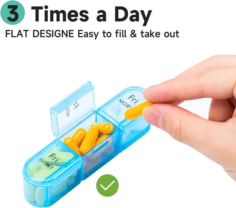Daviky Pill Organizer 3 Times a Day, Weekly Pill Organizer 3x a Day, Pill Box 7 Day, Daily Pill Box Organizer, Travel Container Pill Cases Organizers 7 Day, Medicine Organizer to Hold Vitamins and Medication - Image 3