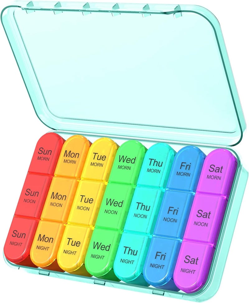 Daviky Pill Organizer 3 Times a Day, Weekly Pill Organizer 3x a Day, Pill Box 7 Day, Daily Pill Box Organizer, Travel Container Pill Cases Organizers 7 Day, Medicine Organizer to Hold Vitamins and Medication - Image 1
