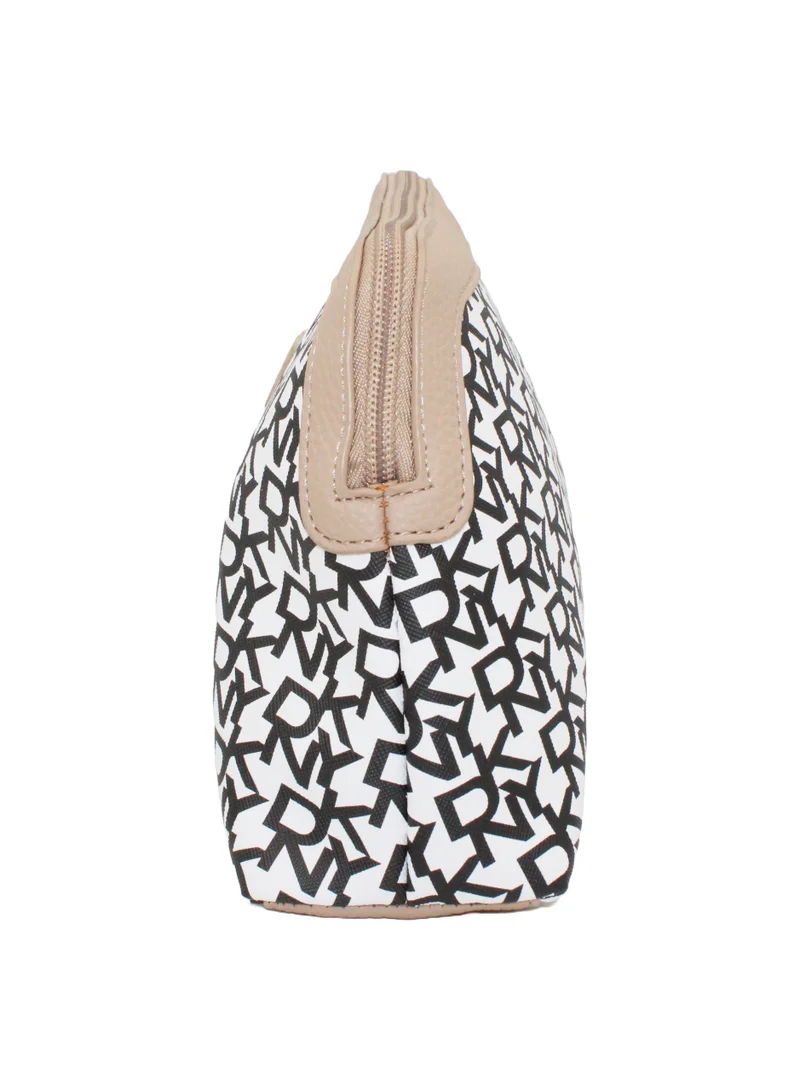 دكني حقيبة مستحضرات التجميل الأصلية من DKNY Signature Stripe، حقيبة مكياج للسفر صغيرة، حقيبة تخزين صغيرة خفيفة الوزن لمستحضرات التجميل، حقيبة مكياج صغيرة، حقيبة أدوات الزينة للسفر
